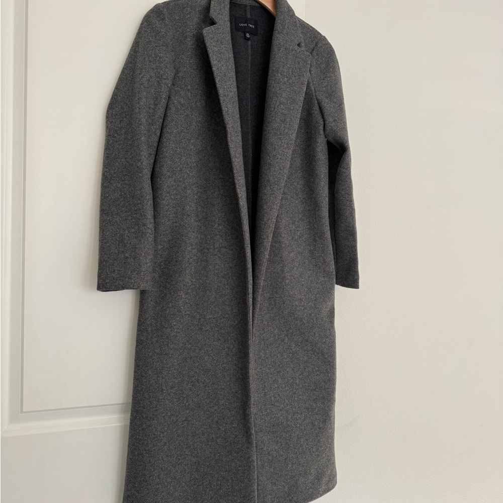 NEW LOVE TREE women’s midi style gray colored peacoat jacket coat size XS